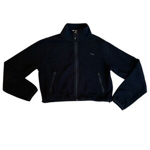 Womens Tna crop sweatshirt. Zip front and zip pockets. Black. Size XS.